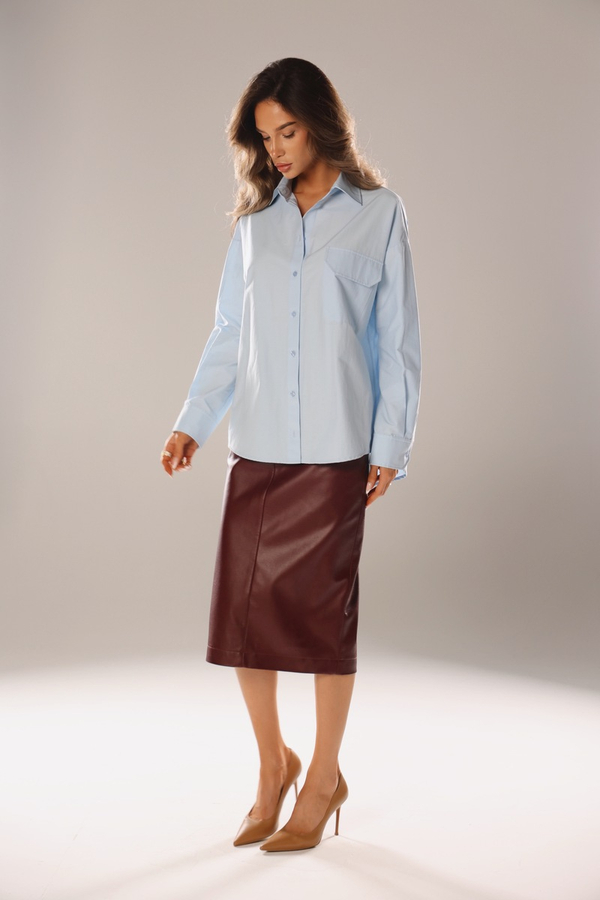 Рубашка в голубом цвете из хлопка