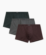 Мужские трусы шорты Atlantic, набор из 3 шт., хлопок, изумрудные + темно-серый меланж + баклажановые, 3MH-218