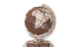 Сборная деревянная модель Глобус с потайной шкатулкой (коричневый) (EWA)
