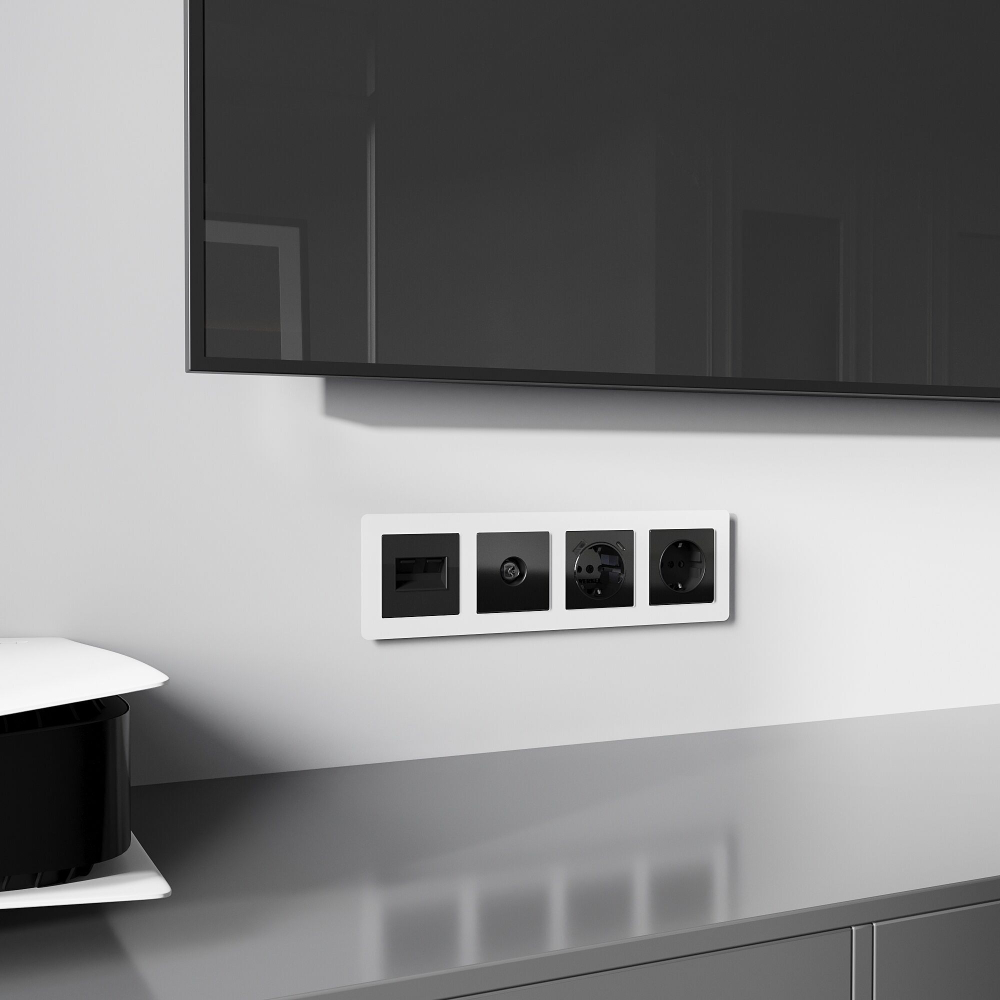 Накладка для розетки USB (черный акрил)