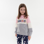 Джемпер для девочек футер р.98 светло-розовый/серый меланж 7765229 (Lets'go)