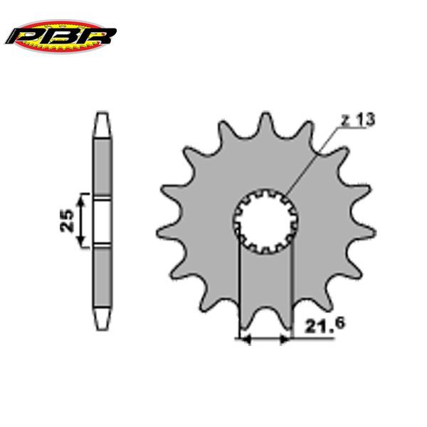 PBR 564C16 звезда передняя (ведущая), 16 зубьев