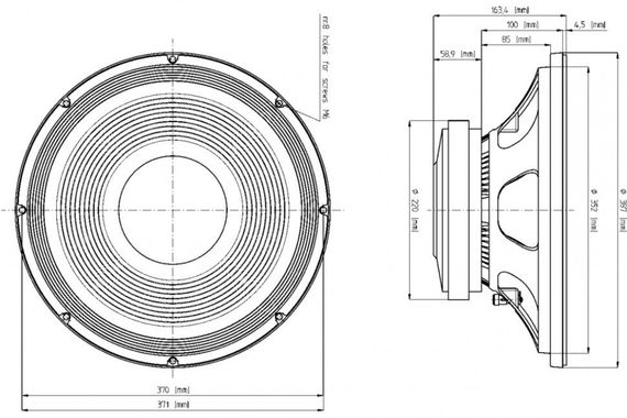 EighteenSound 15LW1401/8 динамик, диаметр 15 дюймов, 1000Вт