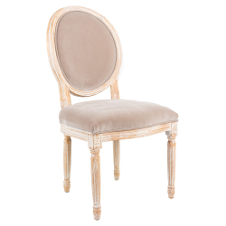 Стул Луи - Пеликан бархат белый жемчуг Объект мечты