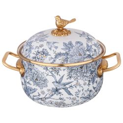 КАСТРЮЛЯ ЭМАЛИРОВАННАЯ LEFARD С КРЫШКОЙ, СЕРИЯ ROYAL GARDEN, 2,1Л, ДИА.16СМ