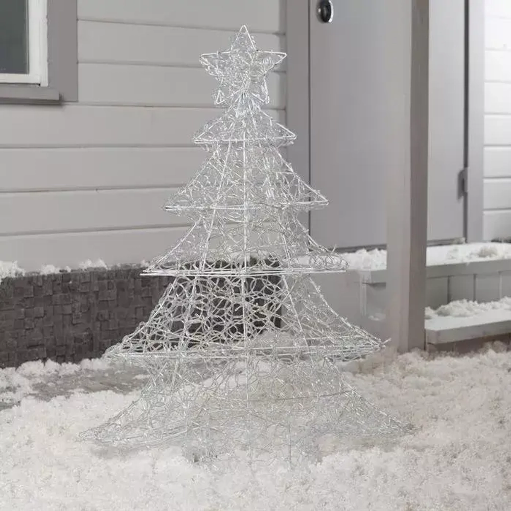 Светодиодная фигура Кружевная ёлка 70×90×17 см., 31 В, мерцание, свечение зелёное, Luazon Lighting (7028253)