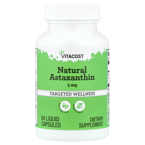Vitacost, Natural Astaxanthin, 5 mg, 60 Liquid Capsules