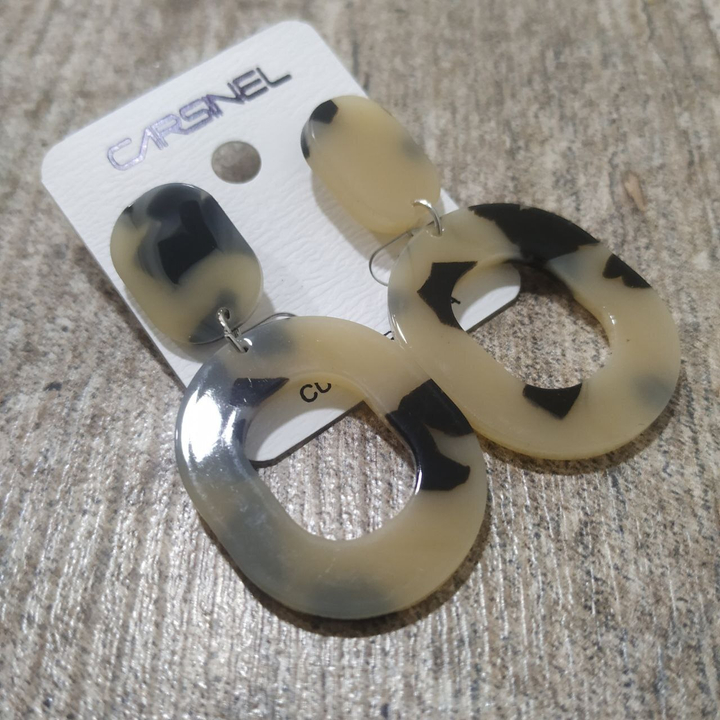 Серьги-гвоздики Murena 2 овала цвет бежевый далматин