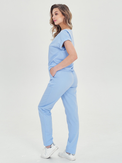 MediS.moda женские брюки медицинские Б-125 голубого цвета