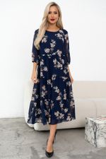 Платье Хелен (синий/цветы) Р11-2075/7 Nikol