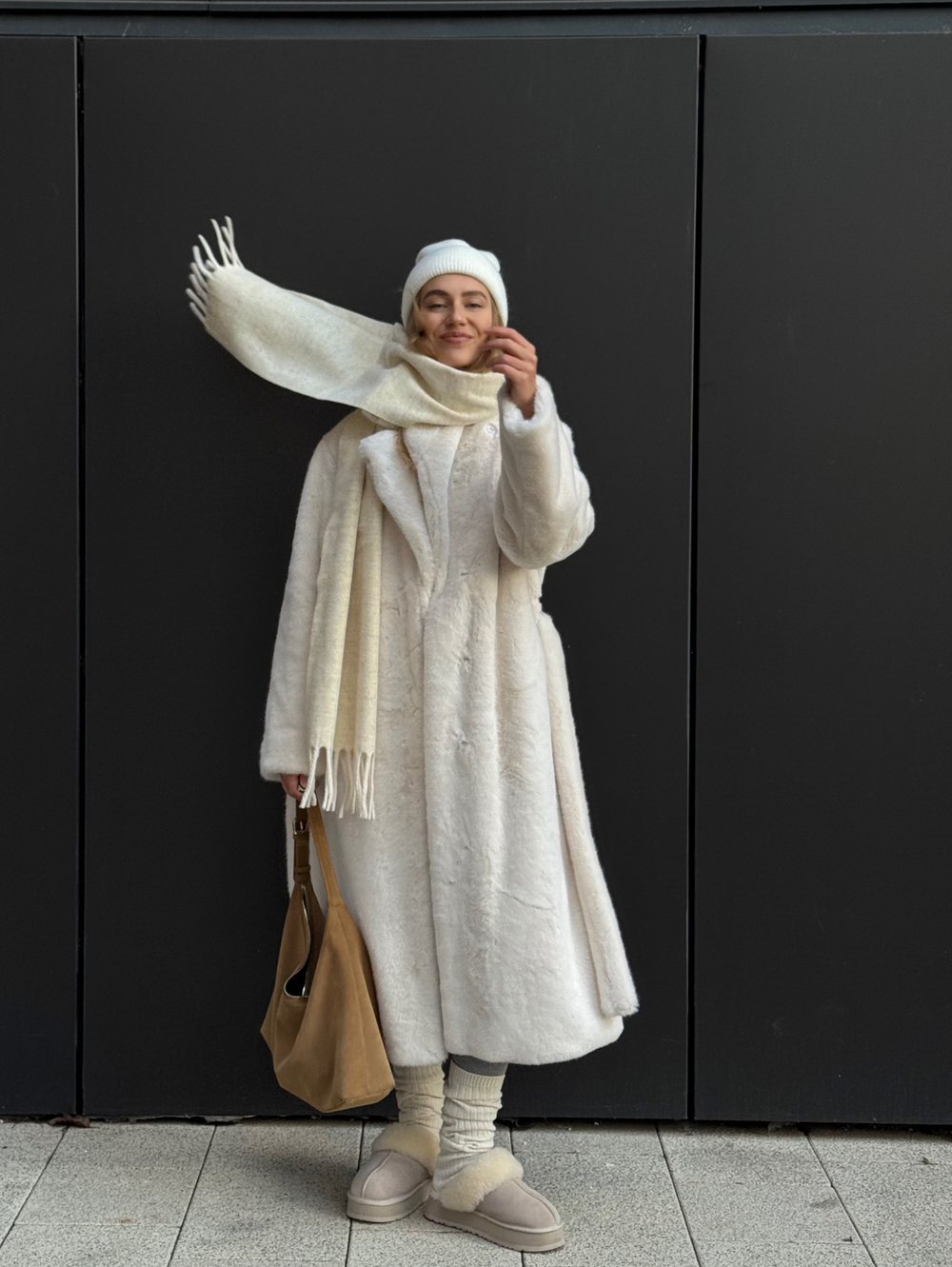 Шуба Lux макси белый