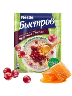 Каша Быстров Овсяная с Брусникой и медом (17 шт/уп)