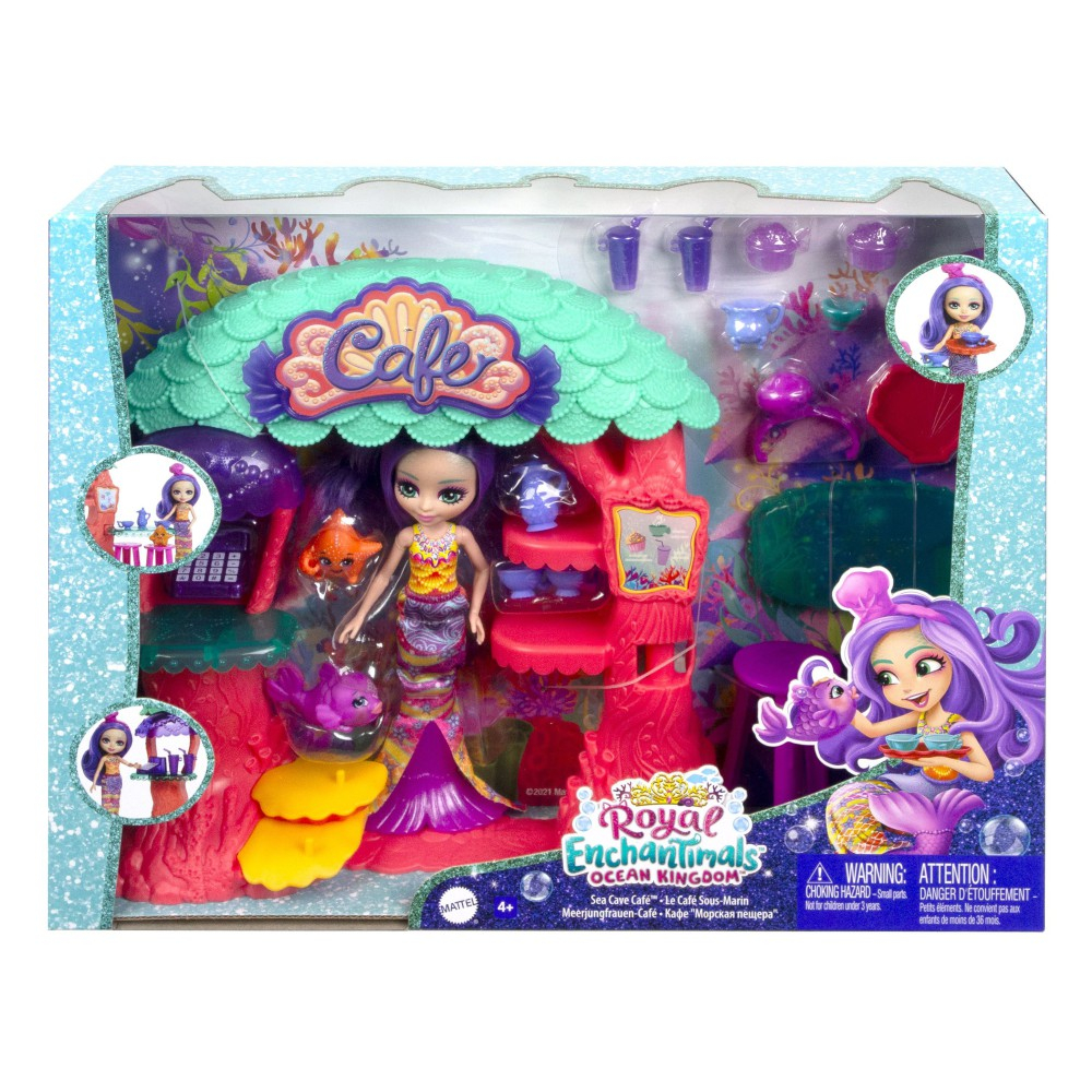 EnchanTimals - Набор Подводное кафе Кукла Мартина Русалка + Рыбка Bubbler и Звезда Морская HCF86