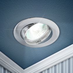 KL1A CH Светильник ЭРА литой простой пов. MR16,12V/220V, 50W хром | Литые встраиваемые светильники