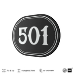 Номерок на дверь квартиры 501, для кабинета, офиса, шильдик 9 х 7 см, черный, Айдентика Технолоджи