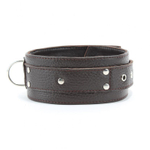 Коричневый широкий ошейник из мягкой кожи