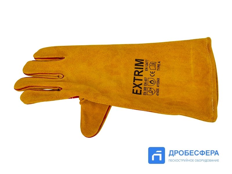 Перчатки пескоструйщика (кожа), оранжевые арт. EXT orange