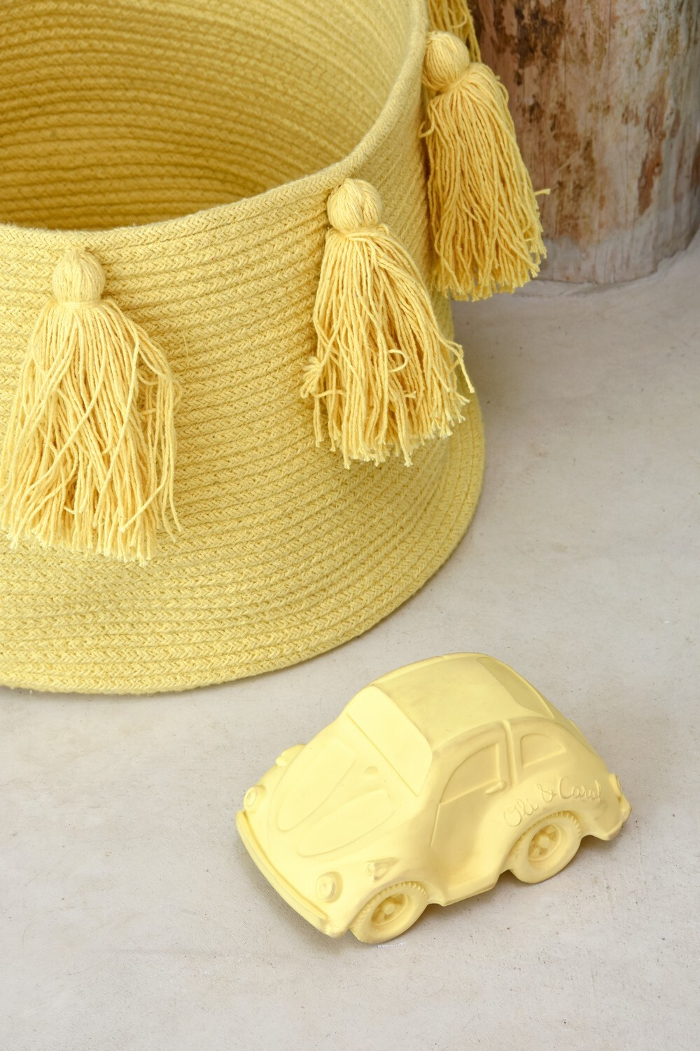 Корзина Lorena Canals Tassels Vintage Yellow (30 x Ø45 см)