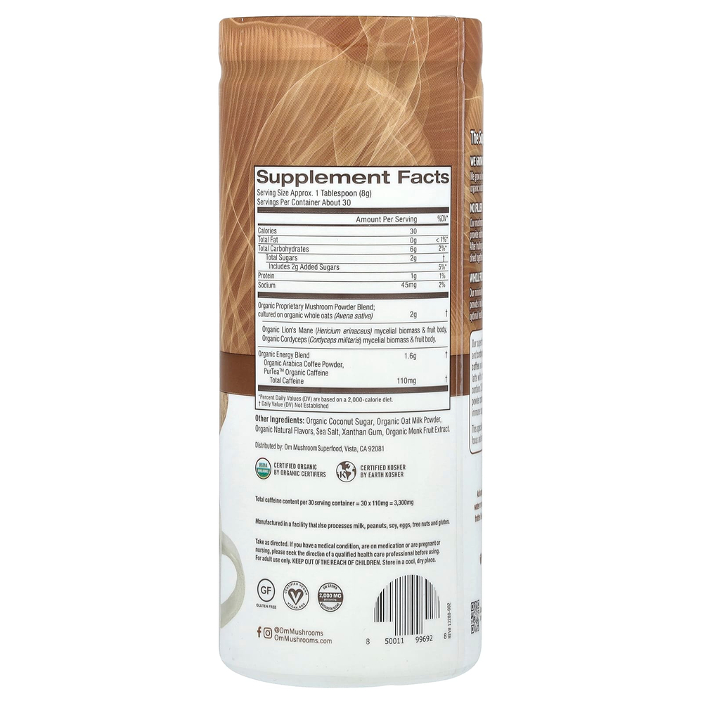 Om Mushrooms, Смесь грибов Superfood, кофейный латте, 240 г (8,47 унции)