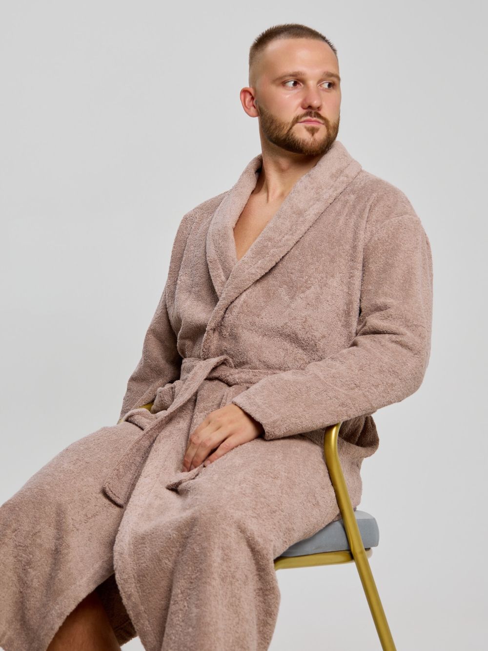 Халат мужской Комфорт-4 Виотекс СЕРО-БЕЖЕВЫЙ