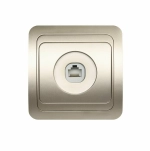 Компьютерная розетка RJ45 1-местная шампань Марс SBE-02c-S1-RJ