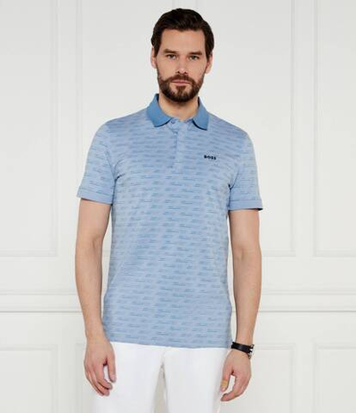 Поло Paddy Tape AO BOSS GREEN - голубой(50534269)