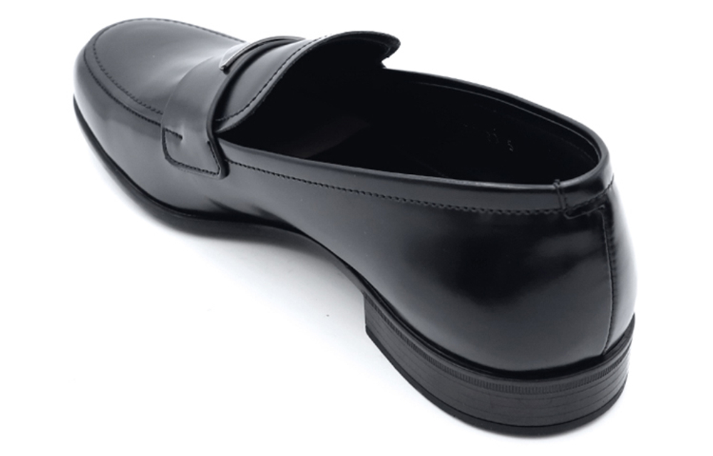 PRADA Brushed Leather Penny Loafers