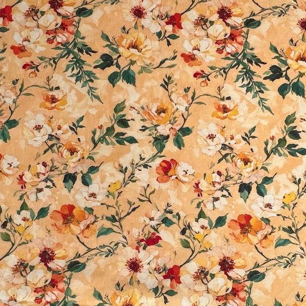 ВОЗДУШНЫЕ РОЗЫ НА ПЕРСИКОВОМ - 100% хлопок 1