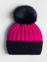 Шапка для девочки зимняя вязаная с помпоном