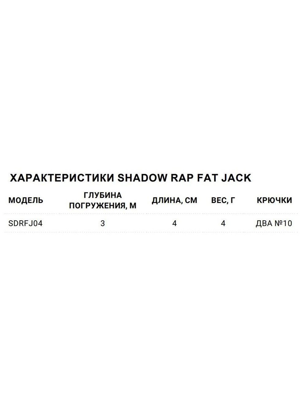 Воблер Shadow Rap Fat Jack 04, 4см, 4гр, цвет BG