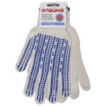 Перчатки х/б, 1 ПАРА, 7 класс, 70г, 233текс, ПВХ протетор, LAIMA ПРЕМИУМ, европодвес, БЕЛЫЕ, 601913