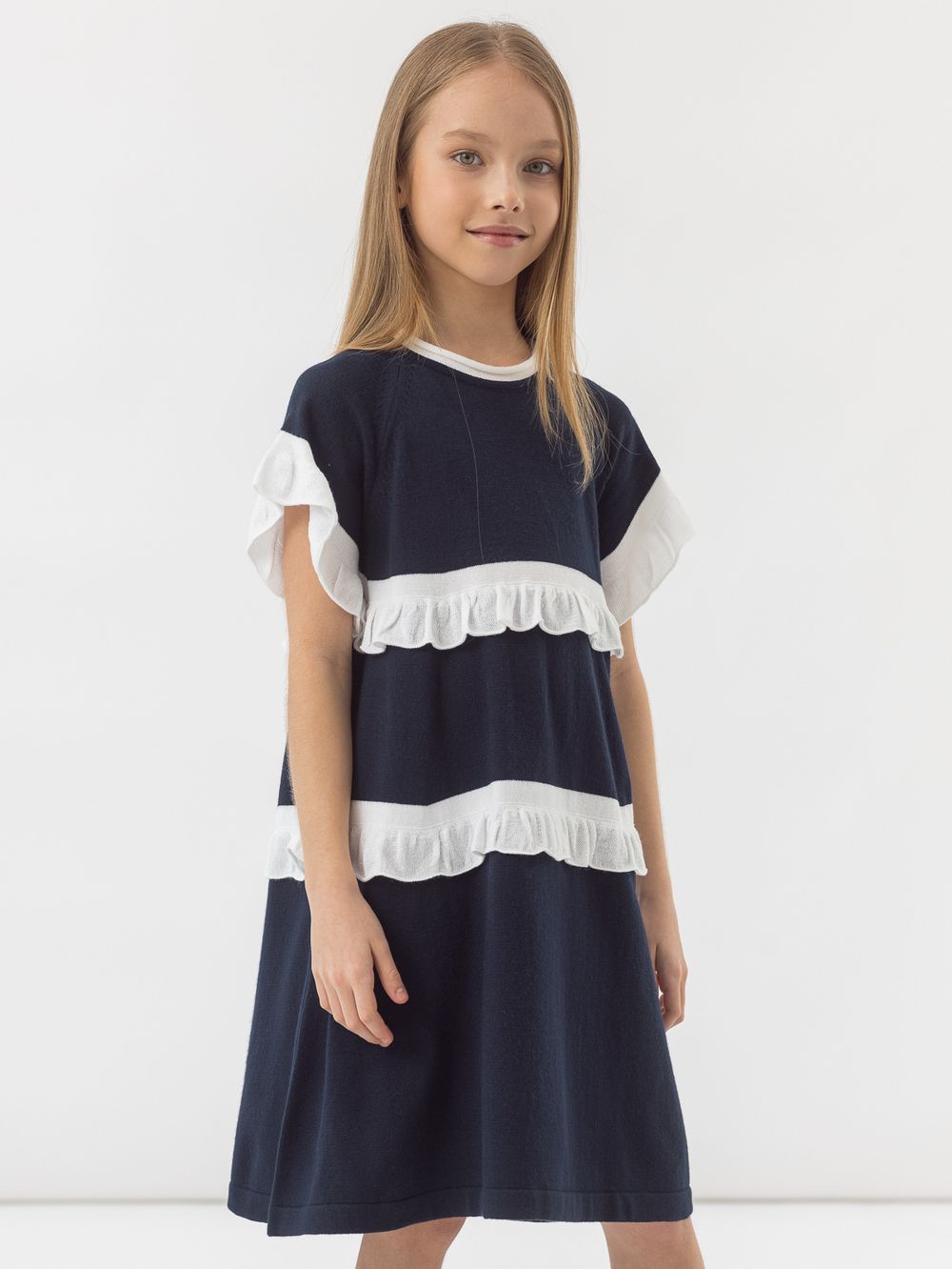 Платье синее для девочки арт. AT481