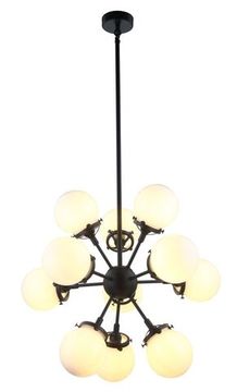 Люстра подвесная 11*Е27 2106/01/11P чёрный/белый Ring Stilfort