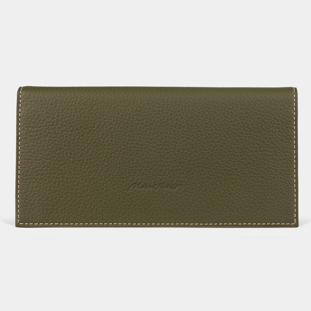 Кошелек длинный Eclair из кожи теленка, зеленого цвета