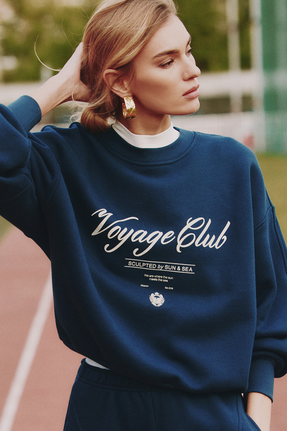 Свитшот с принтом Тёмно-синий