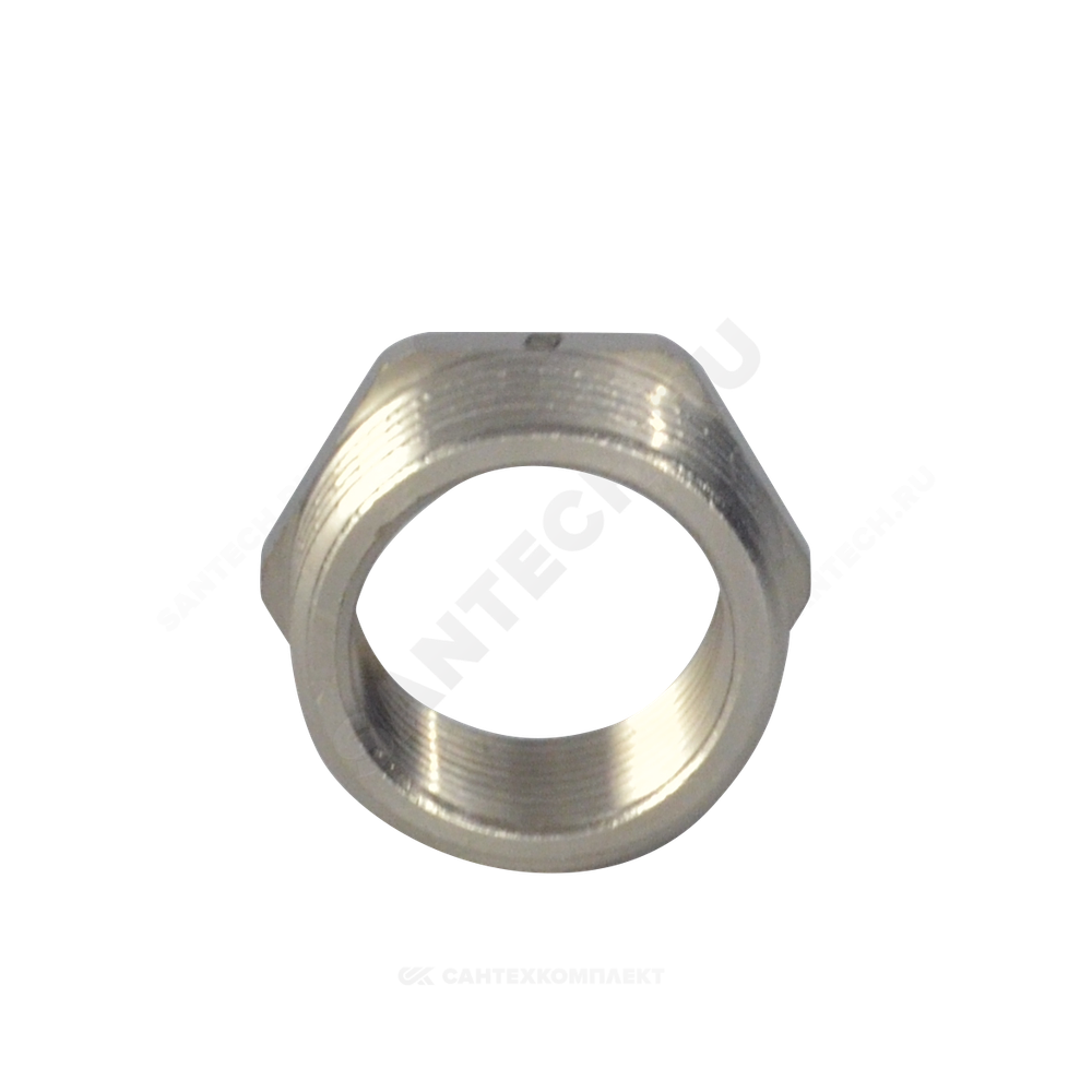 Футорка латунь никель Ду 32х25 (1 1/4"х1") НР/ВР SantechSystems