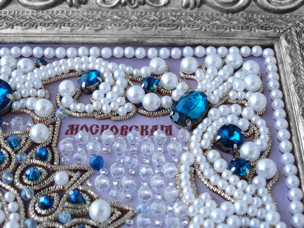 ЖС-7-СЛ Набор для вышивания хрустальными камнями Матрона Московская (лазурный)