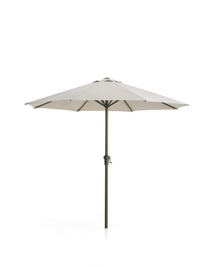 Бежевый зонт Milna с зеленой стальной конструкцией, диаметр 300 см