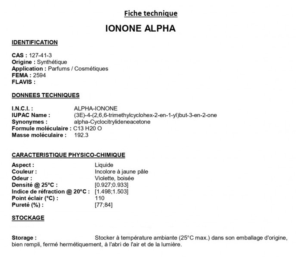 IONONE ALPHA / ИОНОН АЛФА CAS 127-41-3