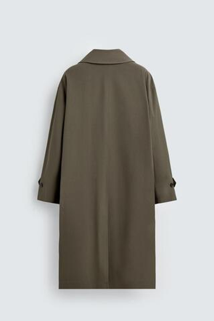 ZARA ТЕНЧ FLUIDO OVERSIZE FIT, СЕРО-КОРИЧНЕВЫЙ