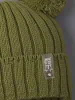 Шапка детская осенняя с завязками и помпонами