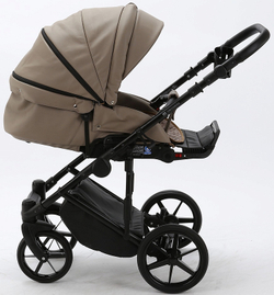 Детская коляска Adamex Zico Deluxe 2 в 1 Z-SA09 ТЕМНО-БЕЖЕВАЯ КОЖА