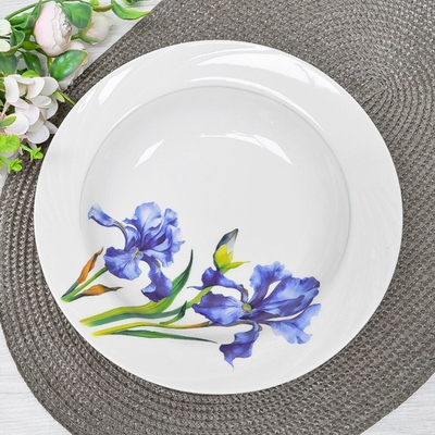Тарелка 220мм глубокая форма Голубка Ирис
