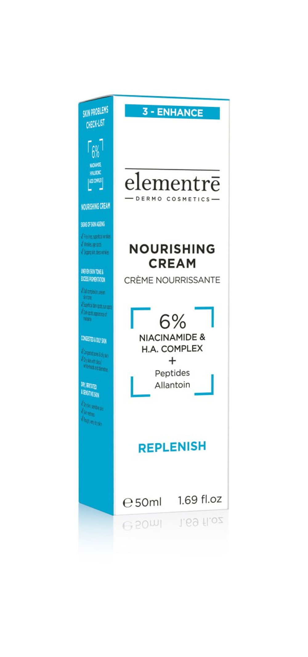 Питательный крем С НИАЦИНАМИДОМ - 6% NIACINAMIDE & H.A. - NOURISHING CREAM 50 ml от Elementrè Dermo Cosmetics, Швейцария