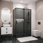 Душевой уголок Grossman Style 100х90 120.K33.05.1090.21.10 профиль Черный матовый стекло тонированное