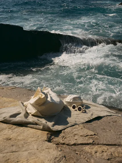 Полотенце банное бежево-серого цвета из коллекции essential, 70х140 см