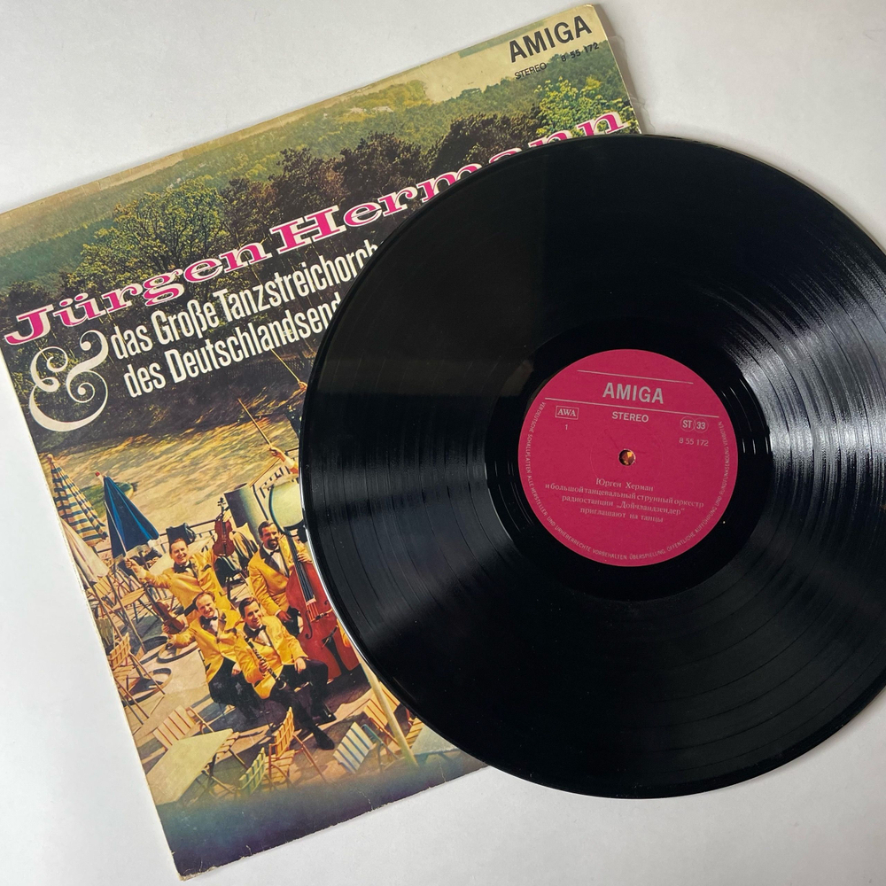 Винтажная виниловая пластинка LP Jurgen Hermann and Groses Tanzstreichorchester Des Deutschlandsenders (ГДР 1968)