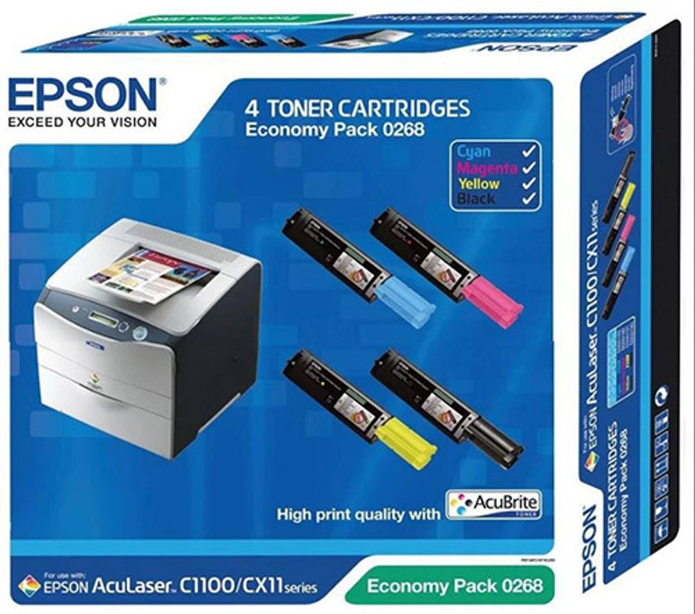 Набор тонер-картриджей EPSON для AcuLaser C1100 (4 цвета) c13s050268