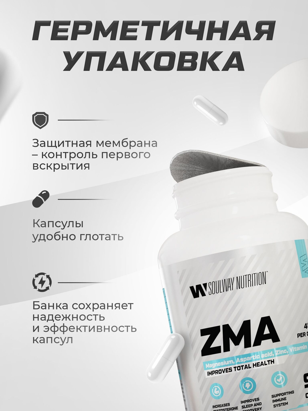 Полный набор для наращивания мышечной массы Гейнер + Протеин + Креатин + BCAA + ZMA