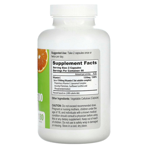 California Natural, Lyposomal Vitamin C Formula 1500, 180 капсул